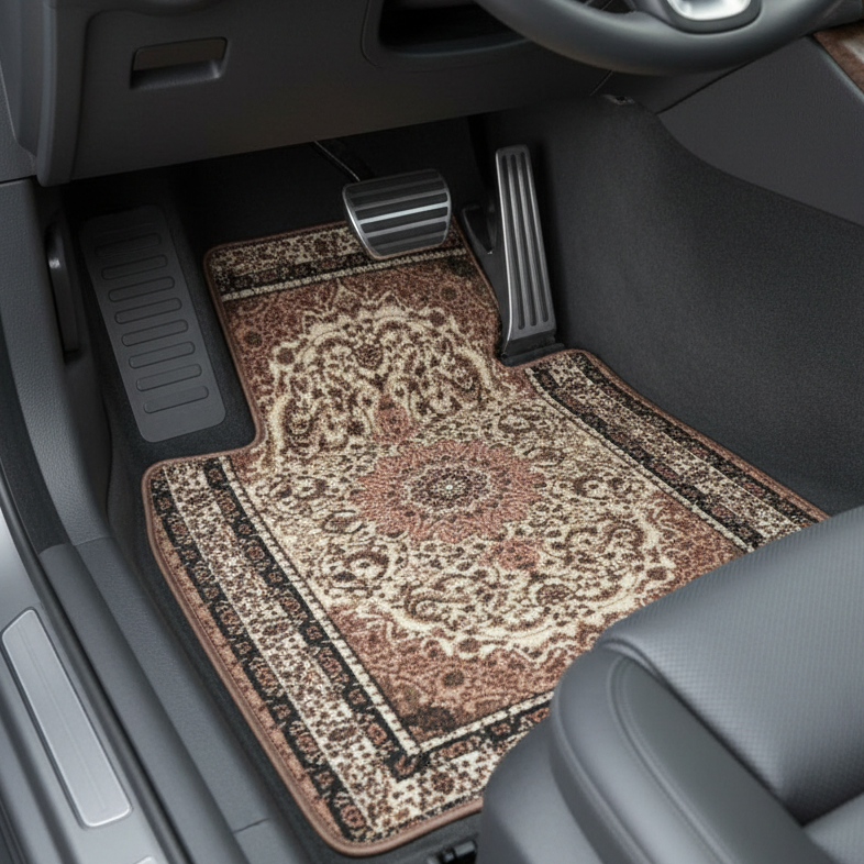 The Floor-Mounted Fit Collection - oriental ethnic car floor mats with Persian patterns for floor-mounted pedal vehicles