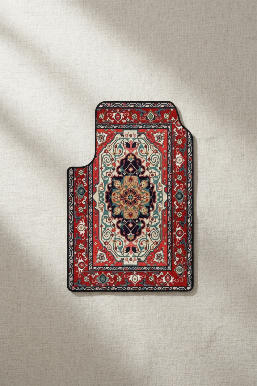 Artistic flat-lay car mat photography